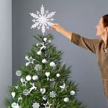 Рождественская елка Верхушка Блестящая Золотая Серебряная Звезда Рождественская елка Снежинка Украшения Рождественское Украшение Для Дома Натал