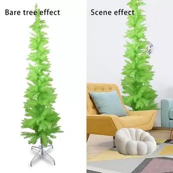 Рождественская елка, зеленая рождественская елка, праздничная елка с орнаментом, идеально подходит для рождественских украшений внутри и снаружи помещений One Size