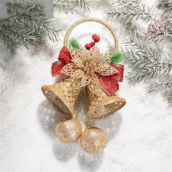 Рождественская елка, золотая пластиковая подвеска с напылением, рождественские украшения, реквизит, орнамент, рождественский шарм One Size