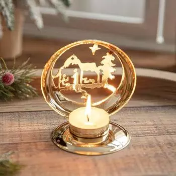 Рождественская елка Золотой железный подсвечник в скандинавском стиле Подсвечники для чайных свечей Рождество Style A