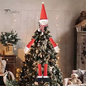 Рождественская елочная игрушка кукла плюшевый Санта Клаус снеговик эльф ноги руки голова мягкая кукла елочная игрушка украшение для праздничного декора A
