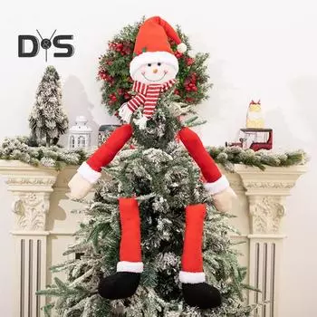 Рождественская елочная игрушка кукла плюшевый Санта Клаус снеговик эльф ноги руки голова мягкая кукла елочная игрушка украшение для праздничного декора A