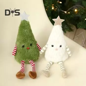 Рождественская елочная кукла, плюшевая кукла ручной работы, украшение для дома, милые настольные фигурки, украшения на Рождество, День святого Валентина белый