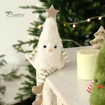 Рождественская елочная кукла, плюшевая кукла ручной работы, украшение для дома, милые настольные фигурки, украшения на Рождество, День святого Валентина белый
