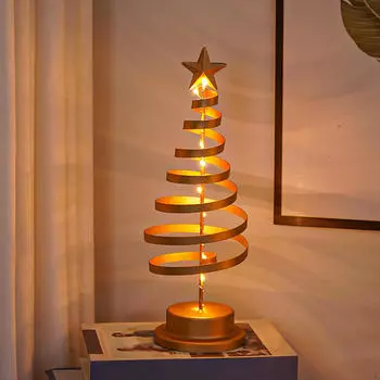 Рождественская елочная лампа, Рождественская настольная лампа со звездой, Искусственная настольная елка, Рождество белый