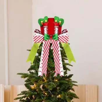 Рождественская елочная шляпа-топпер, большая красная официальная шляпа с ножками эльфа и
