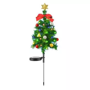 Рождественская елочная солнечная лампа с маленьким колокольчиком, водонепроницаемая, автоматическая зарядка, проводка не требуется, садовая лампа для лужайки, ландшафтное освещение