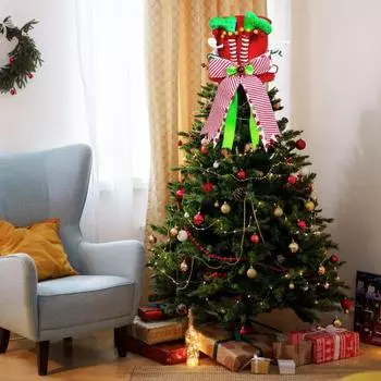 Рождественская елочная верхушка, большая бархатная шляпа и украшения в виде банта, праздничная елочная верхушка красный