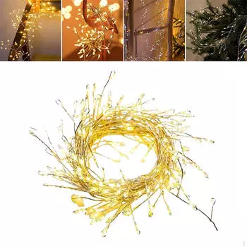 Рождественская Фея Гирлянда Мерцающая Рождественская елка для праздничного камина дома Warm Light