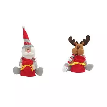 Рождественская фигурка держит подарочный пакет Рождественское украшение для новогодних подарков Рабочий стол Santa Claus