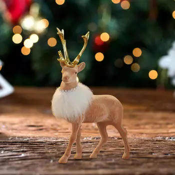 Рождественская фигурка лося, имитация скульптуры оленя, коллекционный праздничный декор для входа на крыльцо 13.5cmx22cm