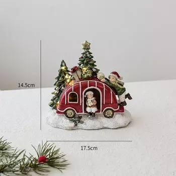 Рождественская фигурка с подсветкой, рождественский декор, коллекция, смоляное настольное украшение, подарок для стола