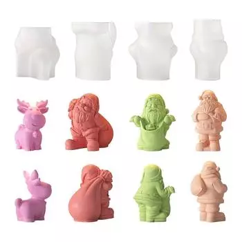 Рождественская форма для ароматерапии свечи ручной работы Санта-Клаус лось DIY силиконовый инструмент для ручного творчества