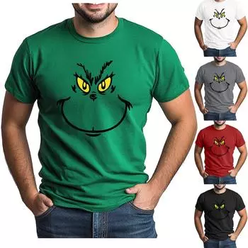 Рождественская футболка для взрослых с круглым вырезом и коротким рукавом, забавный принт, милая рождественская футболка M белый