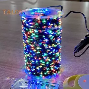 Рождественская гирлянда 20 м с пультом дистанционного управления, водонепроницаемая, 8 режимов, для рождественской елки, свадеб, вечеринок, внутреннего и наружного украшения стен, зеленая светодиодная лампа с медной проволокой теплый белый