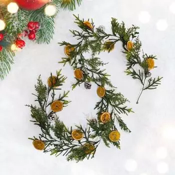 Рождественская гирлянда 6 футов сушеные апельсиновые хлопья гирлянда реалистичный декор фермерского дома зимняя апельсиновая гирлянда