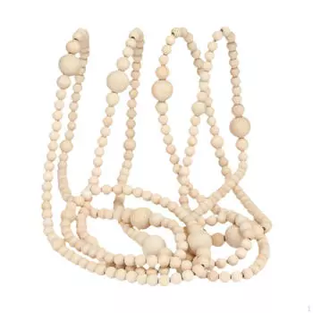 Рождественская гирлянда из деревянных бусин для вечеринки, украшение ручной работы на рождественскую елку, подвесное украшение для двери