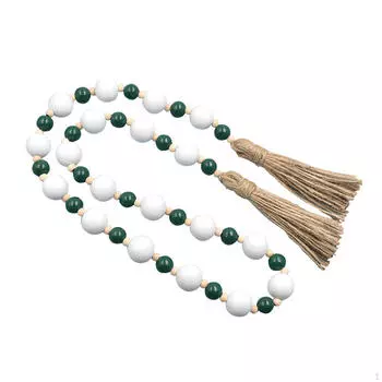 Рождественская гирлянда из деревянных бусин Farmhouse 3,94 фута Boho Decor Wall Hanging Accent Xmas