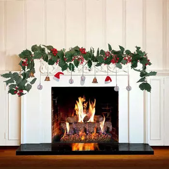 Рождественская гирлянда из искусственной зелени для украшения сада Style A