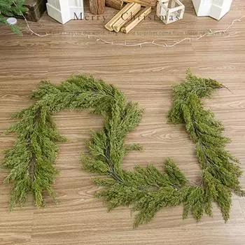 Рождественская гирлянда из искусственной зелени, гирлянда из лозы, зимнее украшение из искусственной сосновой лозы L