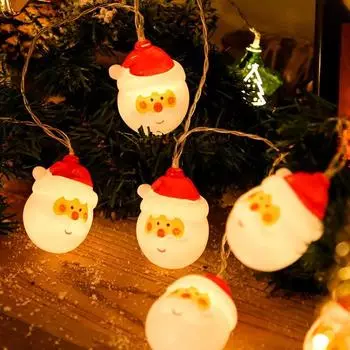 Рождественская гирлянда из леденцов Санта-Клауса, лампа в виде снеговика, рождественская елка, гирлянды, подвесные украшения, Веселый рождественский декор 2025 1.5M 10Led