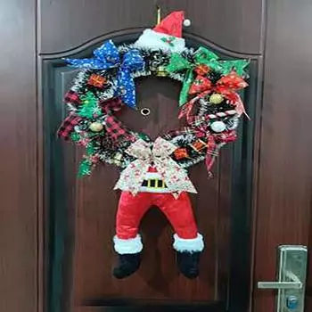 Рождественская гирлянда из лент Украшение Санта-Клауса Праздничная гирлянда Рождественское украшение 40*70cm