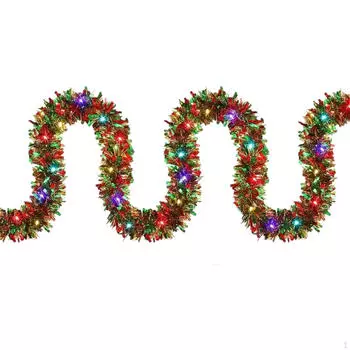 Рождественская гирлянда из мишуры Prelit, простая в использовании для вечеринки на каминной полке в помещении и на открытом воздухе