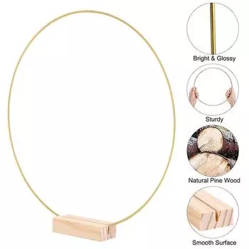 Рождественская гирлянда, круглые кольца, золотые металлические цветы, обруч, центральное украшение 20cm золотой