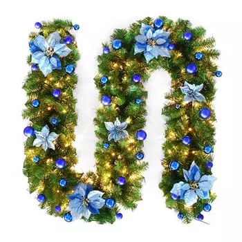 Рождественская гирлянда на батарейках подарки 2.7м гибкая форма для входной двери розовый