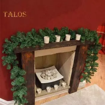 Рождественская гирлянда с 30 светодиодными лампами, искусственная сосновая гирлянда, рождественская еловая гирлянда, украшение для внутреннего и наружного декора зелёный