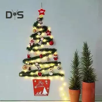 Рождественская гирлянда с 30 светодиодными лампами, искусственная сосновая гирлянда, рождественская еловая гирлянда, украшение для внутреннего и наружного декора зелёный