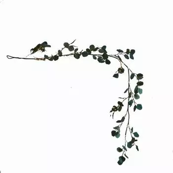 Рождественская гирлянда с огнями, 6-футовая светящаяся каминная гирлянда с гибкой веткой, искусственное освещение Eucalyptus Leaf Rattan Lamp