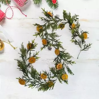 Рождественская гирлянда Yousheng, 6 футов, сушеные апельсиновые хлопья, реалистичный декор для фермерского дома, зимняя апельсиновая гирлянда для каминной полки, крыльца, входной двери зелёный