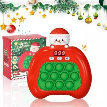 Рождественская игровая консоль Push Bubble с 4 режимами, мультяшная игрушка «Ударь крота», портативная, интересная, обучающая реакция, игры-испытания, «Убить время», «Стресс» Santa Claus