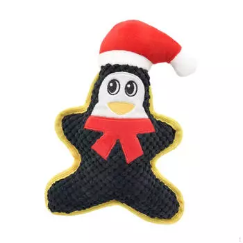 Рождественская игрушка-пищалка для собак Забавная жевательная игрушка Займите их интересными развивающими игрушками Интерактивная penguin