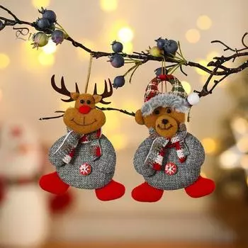 Рождественская игрушка-подвеска с ремешком, очаровательный внешний вид, мультяшный снеговик, лось, Санта-Клаус, подвесное украшение для рождественской елки Snowman