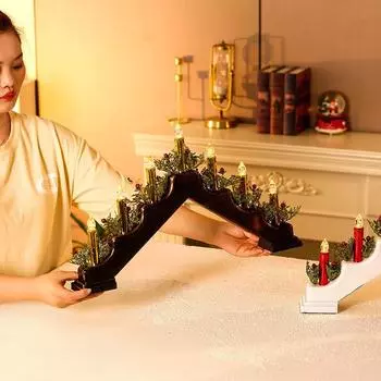 Рождественская имитация свечей Украшение стола при свечах Рождественские украшения Торговый центр Отель Ресторан Планировка стола 50*6*30cm белый