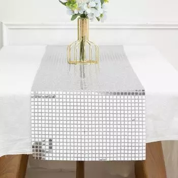 Рождественская карнавальная атмосфера, скатерть, зеркало, расшитая блестками, клетчатая декоративная скатерть, европейское украшение для свадебной вечеринки
