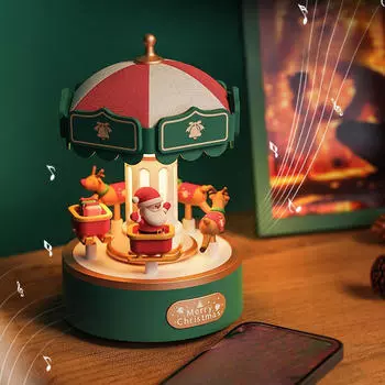 Рождественская карусель музыкальная шкатулка ночник коллекционный подарок настольное украшение музыкальная фигурка