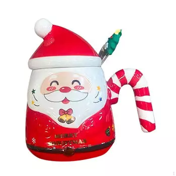 Рождественская керамическая кружка для питья напитков с крышкой, стакан для воды, праздничная рождественская новинка, друзья красный