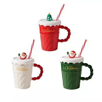 Рождественская керамическая кружка, креативная кружка для завтрака, стакан для воды, кружка для напитков зелёный