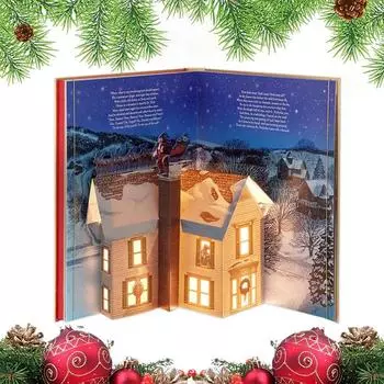 Рождественская книга-раскладушка со светом и звуком в канун Рождества Ночь перед рождественским украшением Подарки на год для детей Дети