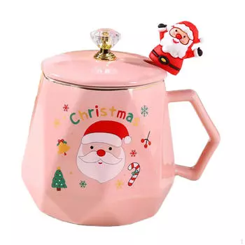 Рождественская кофейная кружка керамическая для питья молока креативные портативные стаканчики для воды многоразовые рождественские розовый