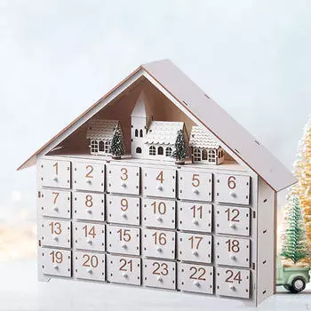 Рождественская коллекция деревянного Адвент-календаря для гостиной, офиса, камина