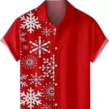 Рождественская коллекция мужская повседневная 3D цифровая печать весна/лето короткая рубашка топ S