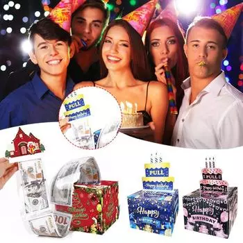 Рождественская Копилка Для Денег Подарочная Денежный Рулон Выдвижной Подарок Рождественская Коробка Сюрприз Вечеринка День Ne T5T6 Christmas Box-1pc