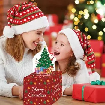 Рождественская копилка для денег, подарочный сюрприз, выдвижной держатель для денег с выдвижной картой в виде Санты, снеговика, подарочная коробка для украшения вечеринки C