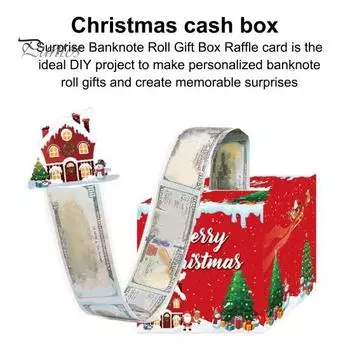 Рождественская копилка для денег, подарочный сюрприз, выдвижной держатель для денег с выдвижной картой в виде Санты, снеговика, подарочная коробка для украшения вечеринки C