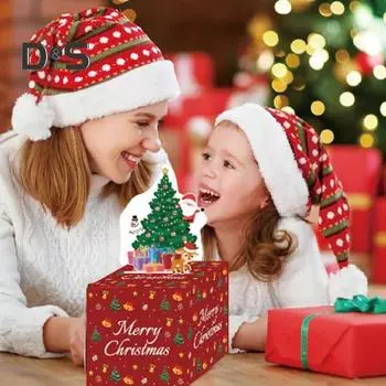 Рождественская копилка для денег, подарочный сюрприз, выдвижной держатель для денег с выдвижной картой в виде Санты, снеговика, подарочная коробка для украшения вечеринки C
