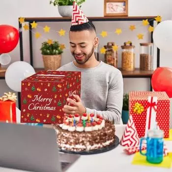 Рождественская копилка для денег, подарок, вытягивание, самодельный сюрприз, держатель для денег, рождественская елка, вытягивание, коробка для денег на Рождество, день рождения, вечеринка, принадлежности красный